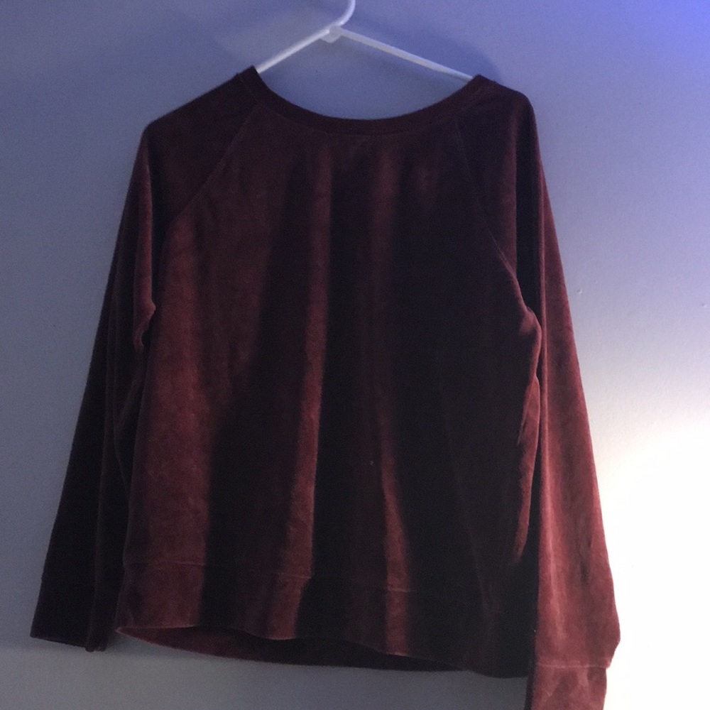 maroon velvet sweatshirt